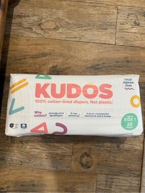 Size 1 Cotton-Lined Diapers - White with Color Accents